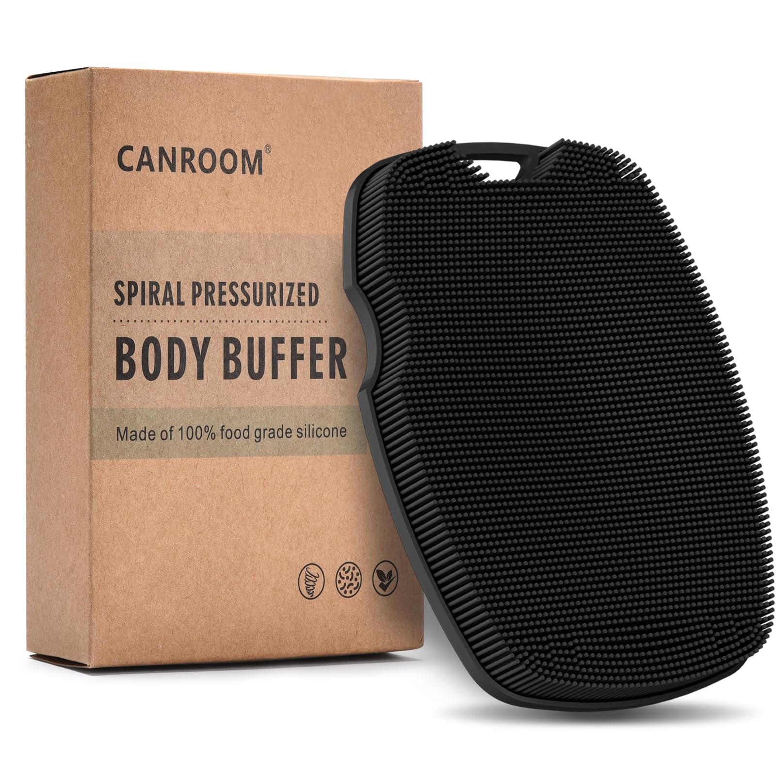 Gant Canroom en silicone à zinc infusé pour exfolier en douceur et revitaliser la peau.