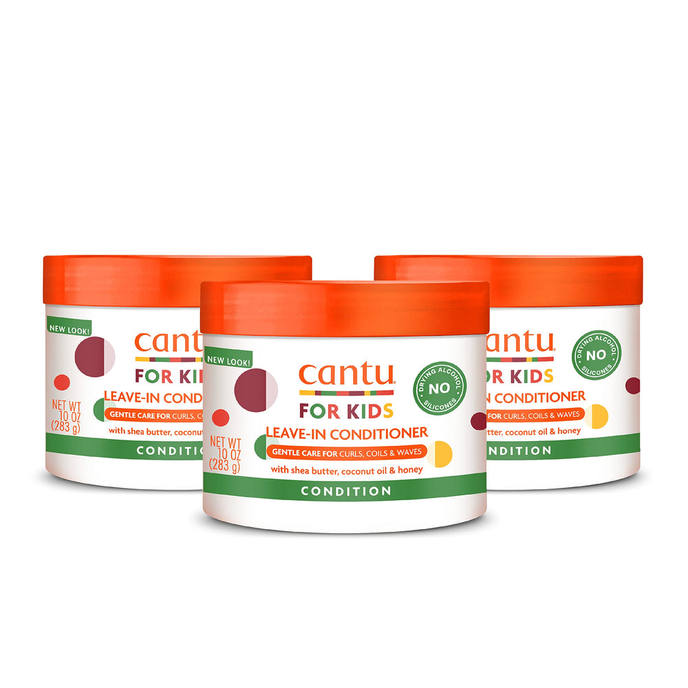 Cantu Care for Kids Leave-In Conditioner bottle showing nourishing curls