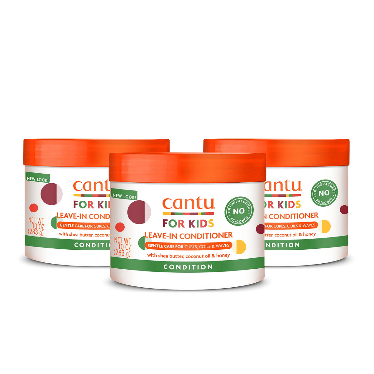 Cantu Care for Kids Leave-In Conditioner bottle showing nourishing curls