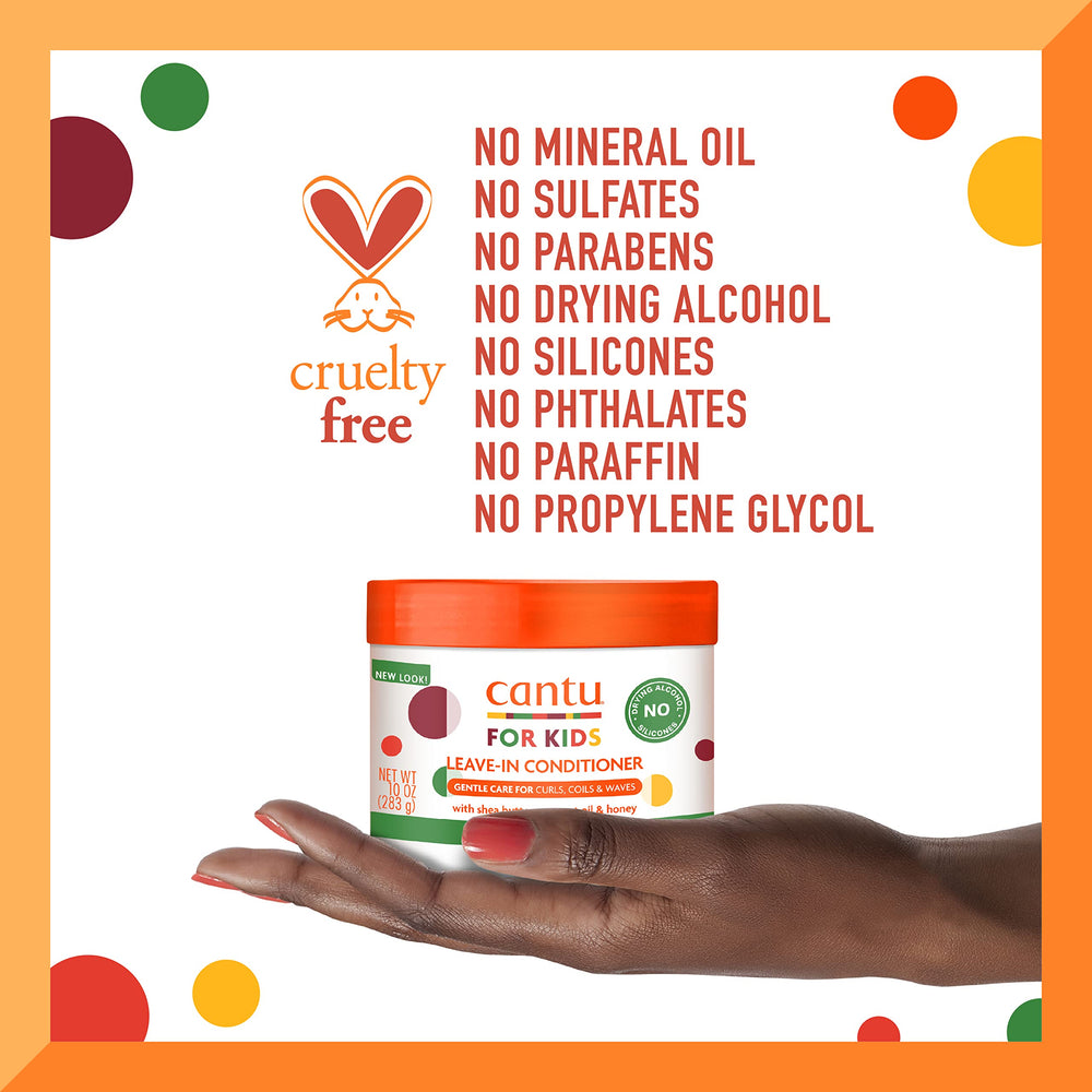 Cantu Care for Kids Leave-In Conditioner 10 oz bottle in a 3-pack