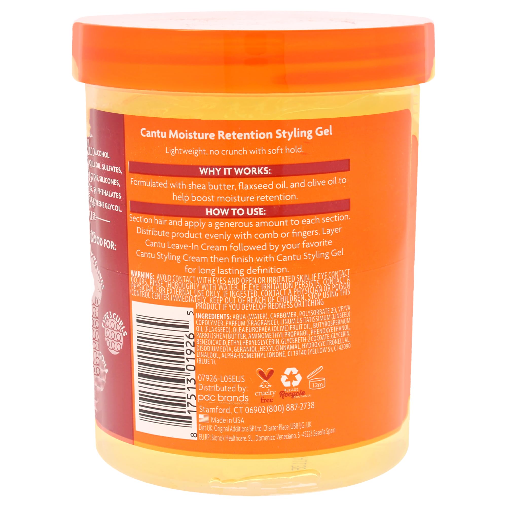 Texture légère du gel Cantu offrant une définition naturelle des cheveux