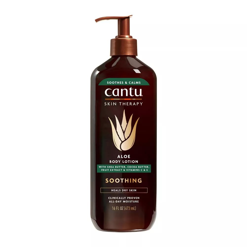Lotion Cantu Aloe Vera pour le corps, bouteille 473 ml prête à hydrater durablement.