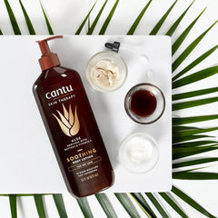Lotion Cantu Aloe Vera, peau apaisée et hydratée grâce à des ingrédients naturels.