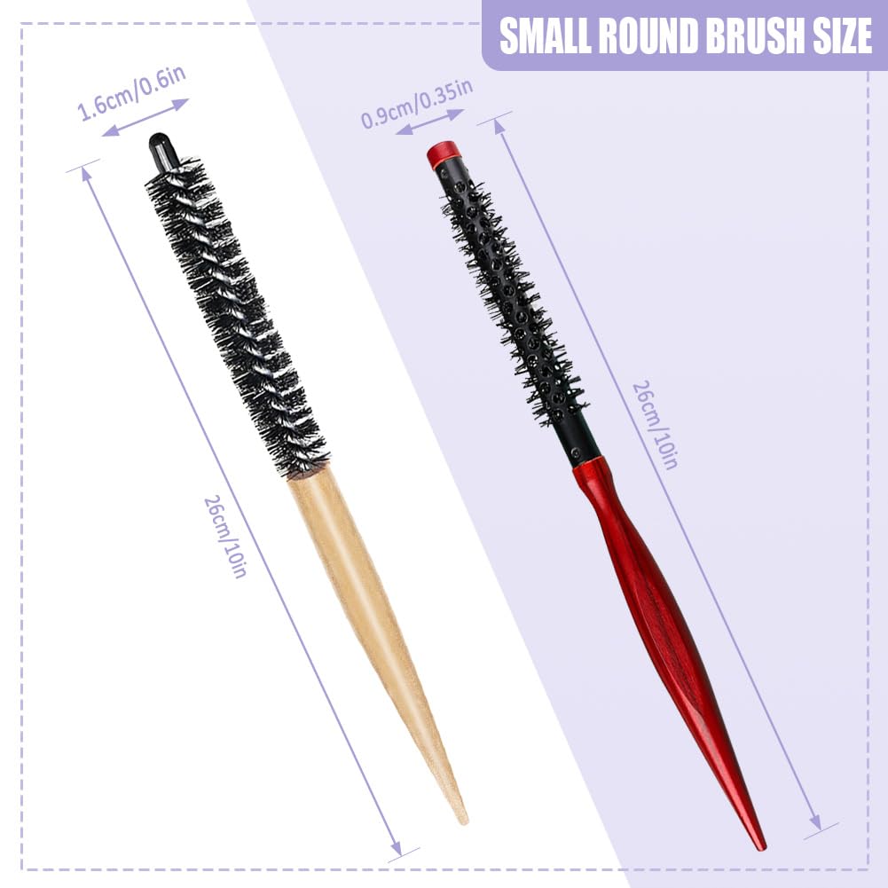 Canumer brosse ronde petite en aluminium avec poignée, pratique en voyage.