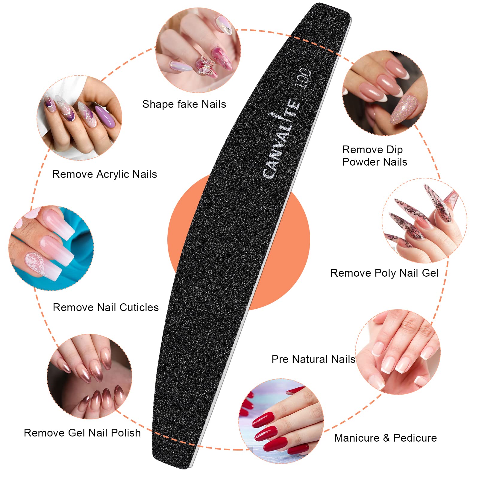 CANVALITE coffret-limes remplaçables, cadeau ideal pour decoration des ongles
