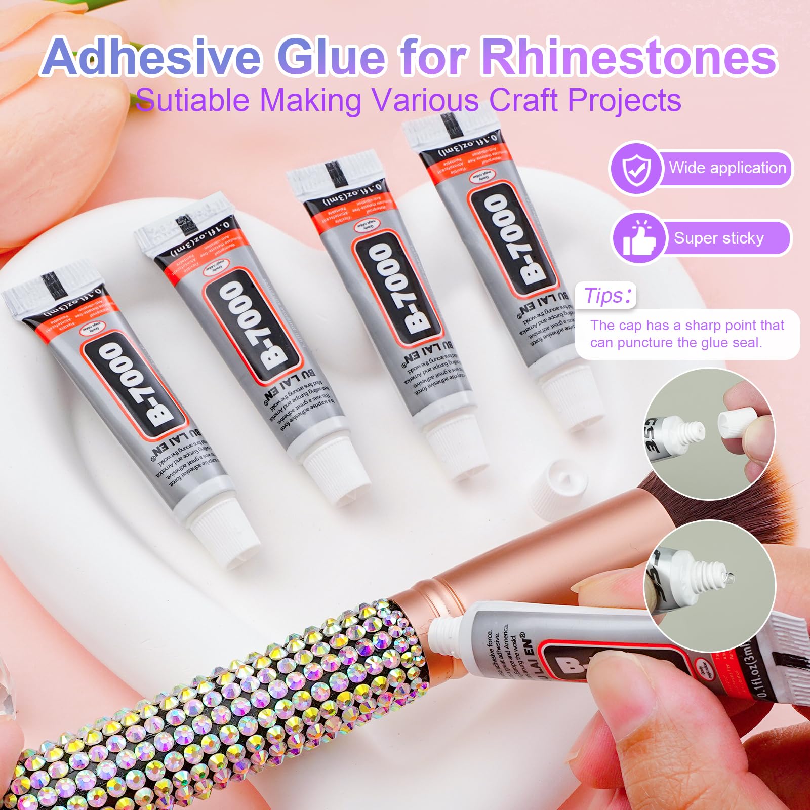 CANVALITE colle adhésive 2-5g pour fixer les strass