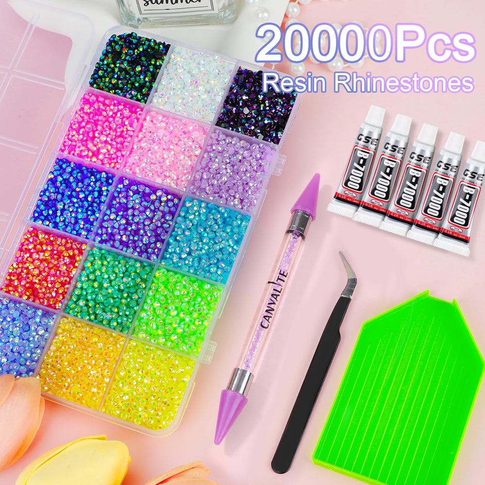 CANVALITE kit complet avec outils et strass pour nail art