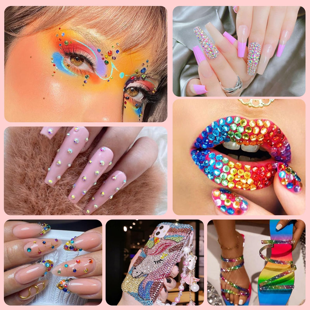 CANVALITE projets beauté à domicile avec des strass multicolores