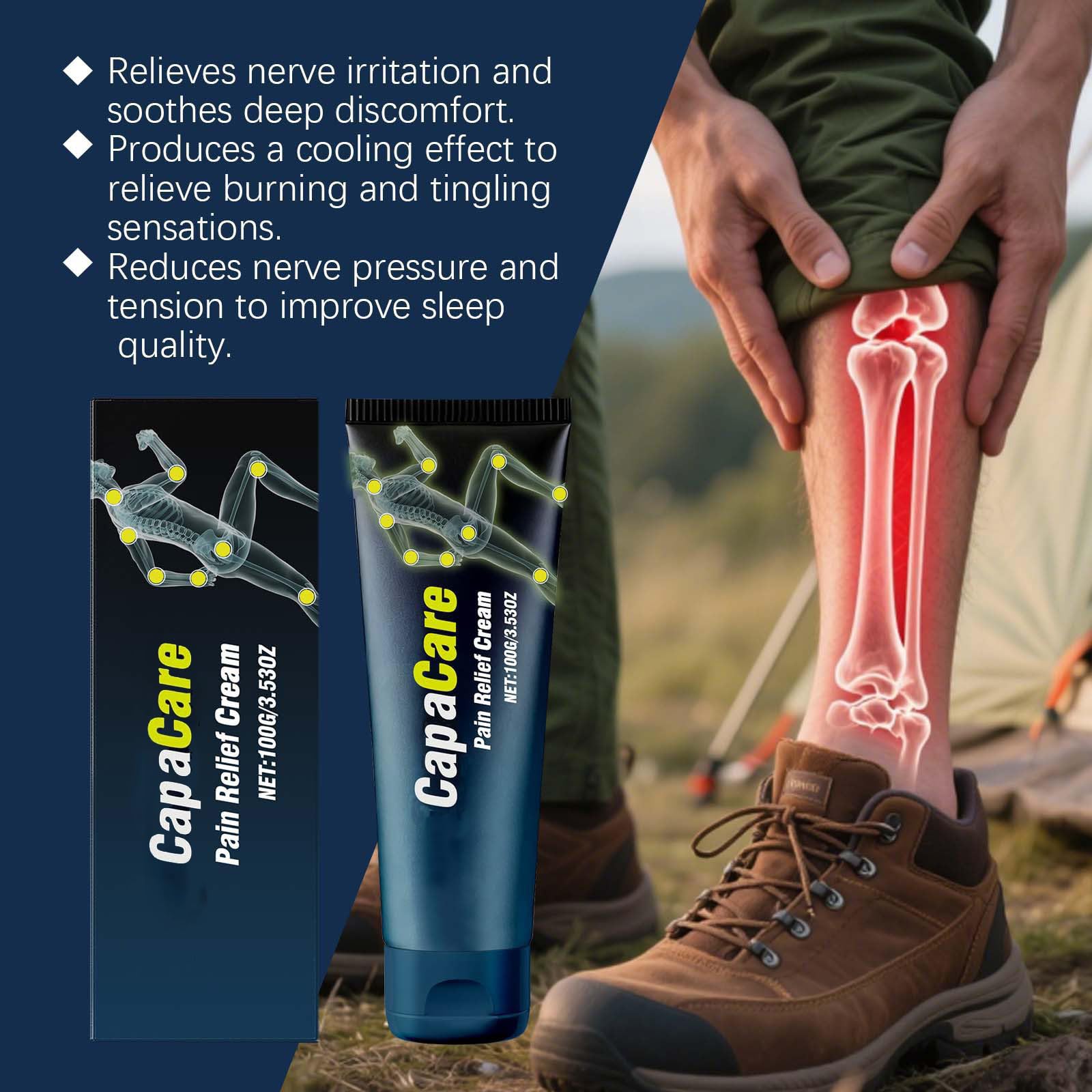 Capacare Original Neuropathy Cream MSM formula nourishes skin with quick absorption.