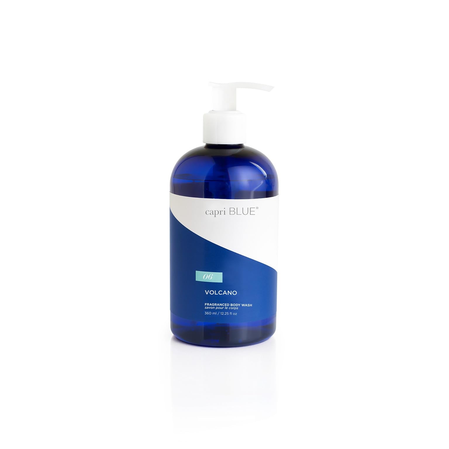 Capri Blue Volcano, bouteille douche avec pompe bleu cobalt prêt pour votre routine