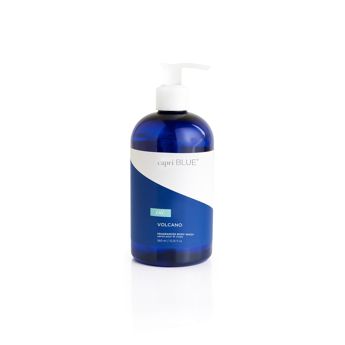 Capri Blue Volcano, bouteille douche avec pompe bleu cobalt prêt pour votre routine