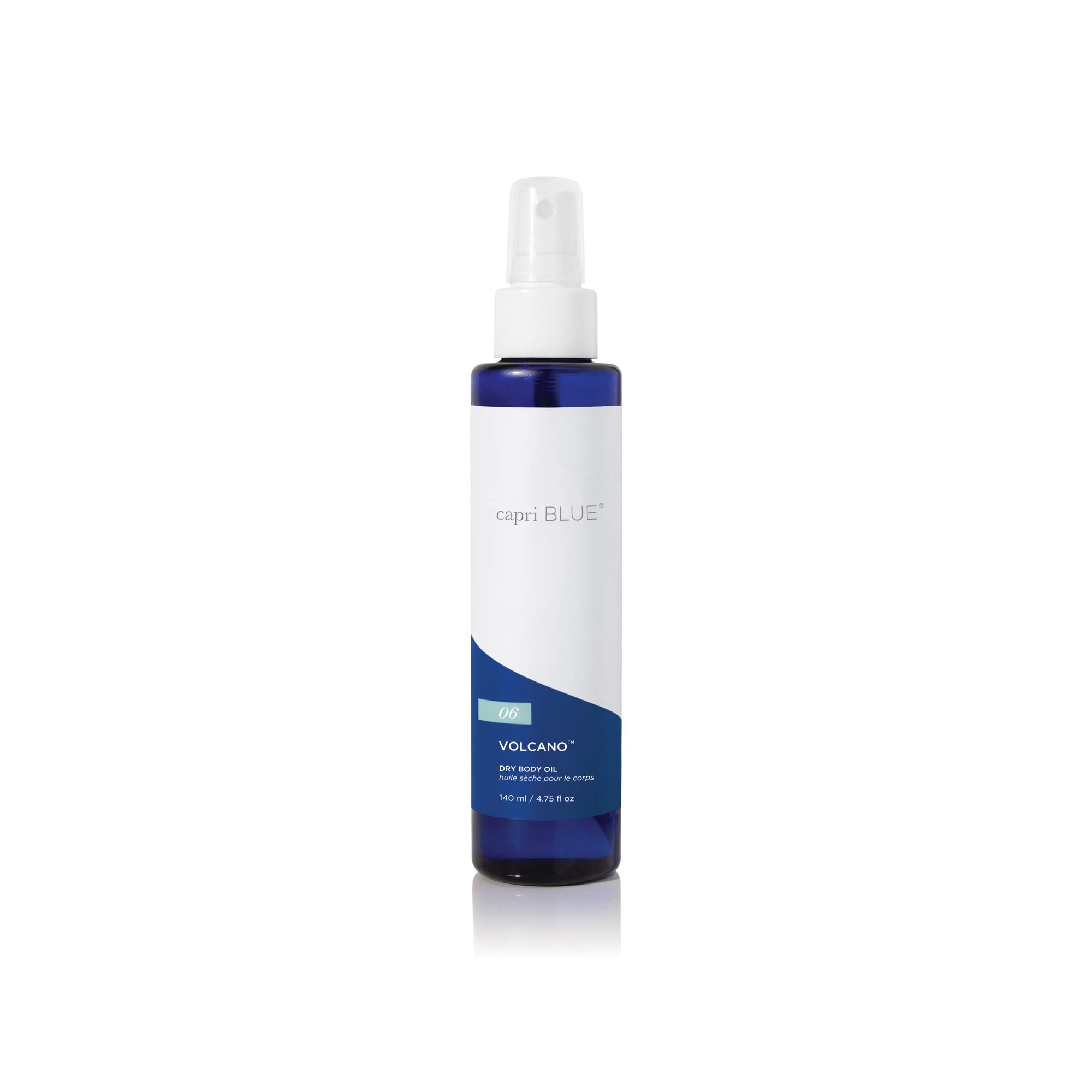 Capri Blue Volcano — huile sèche pour le corps en bouteille, absorption rapide.