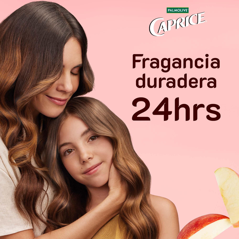 Caprice Naturals Pomme — étiquette du shampooing, ingrédients naturels pour cheveux propres et frais.