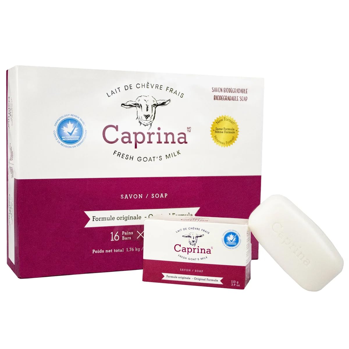 Caprina Canus Original Savon lait chèvre frais; nettoyage doux et hydratation naturelle.