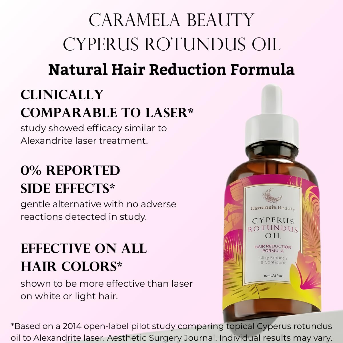 Texture légère de l'huile Caramela Beauty, absorption rapide pour une peau souple.