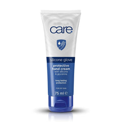 Care Crème Mains Gant Silicone – bouteille et barrière hydratante efficace pour mains sèches.