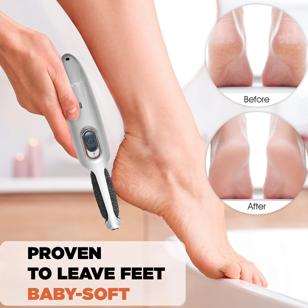 Care me pied électrique, batterie lithium rechargeable pour une utilisation pratique.