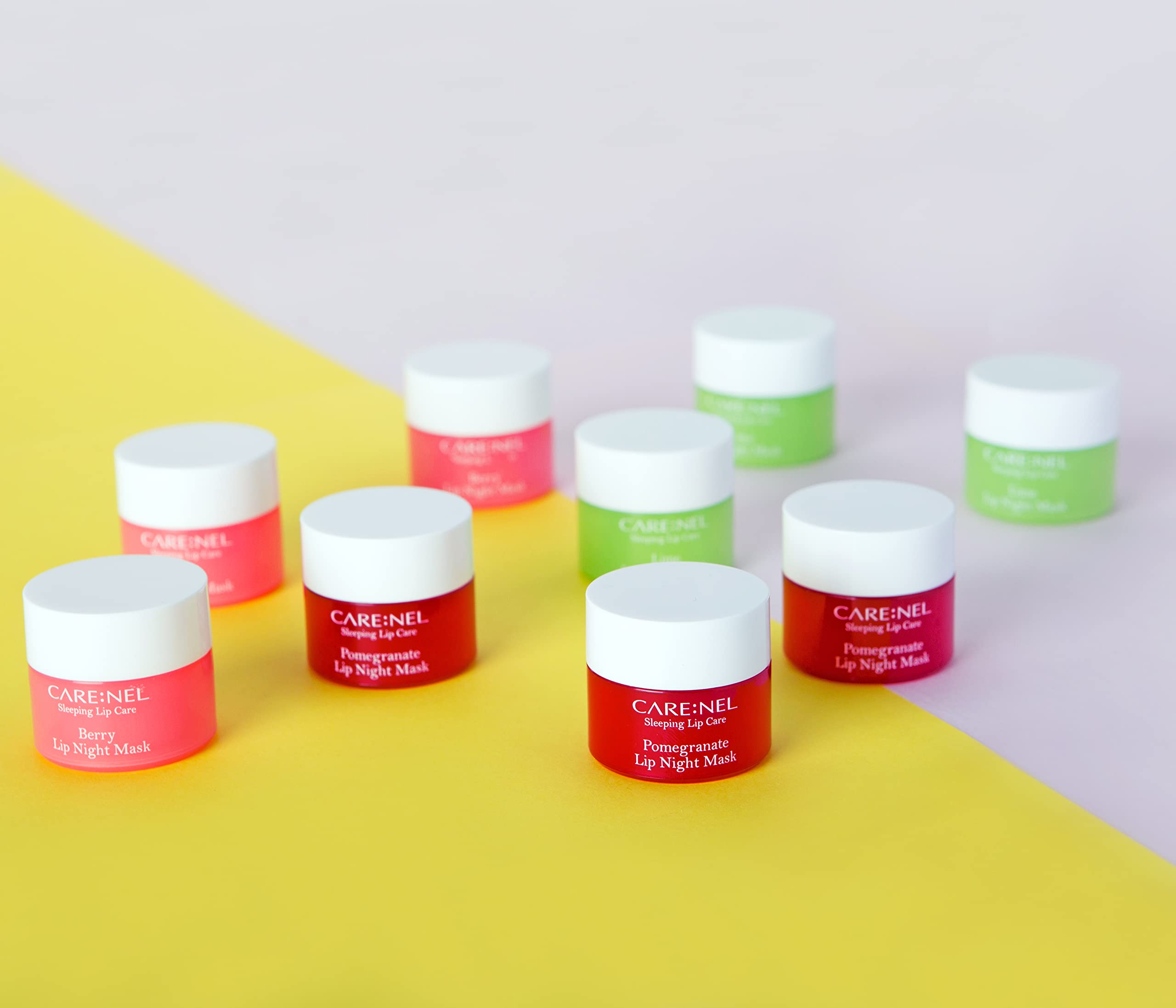 CARE:NEL soin lèvres nuit non-collant : hydratation durable et confort au réveil.