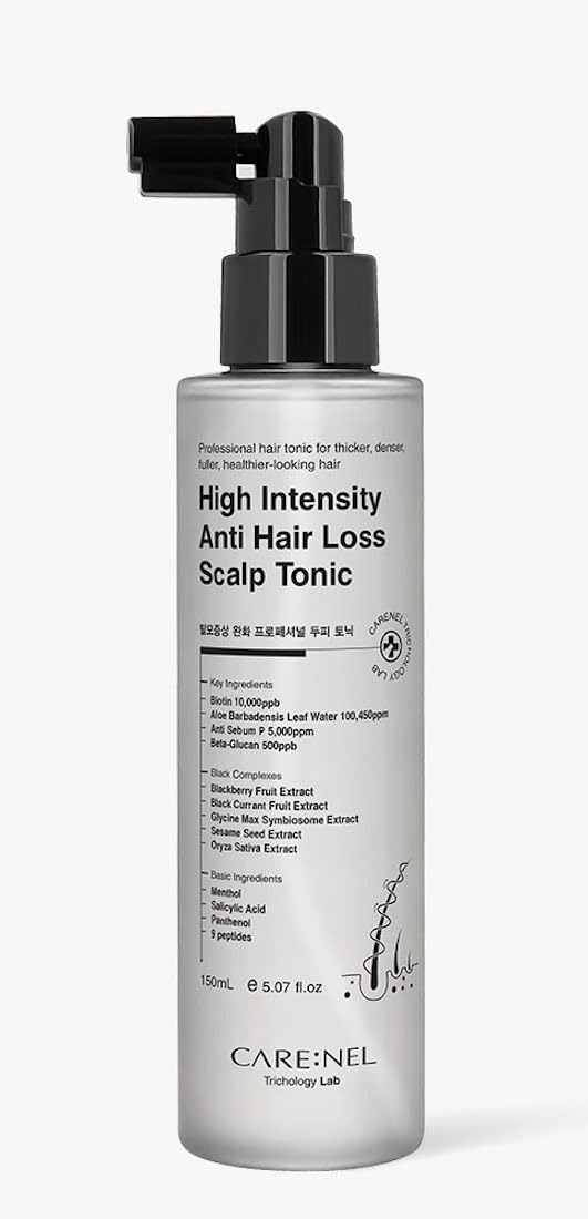CARE:NEL tonique capillaire femme, flacon spray pour une application facile.