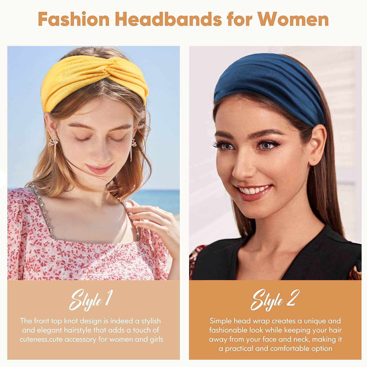 Carede bandeau grande couverture cheveux: garde les cheveux en place lors d’activités.