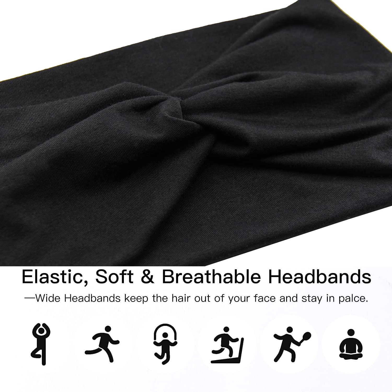 Carede bandes-tete-noires-yoga-detente: parfait pour séances de yoga et relaxation