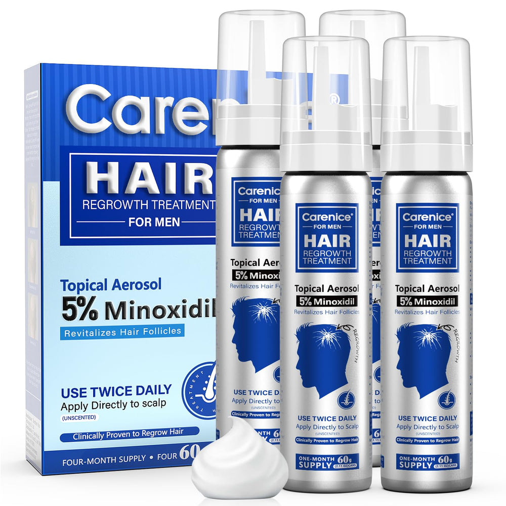 CARENICE Minoxidil Mousse application cuir chevelu densité potentielle