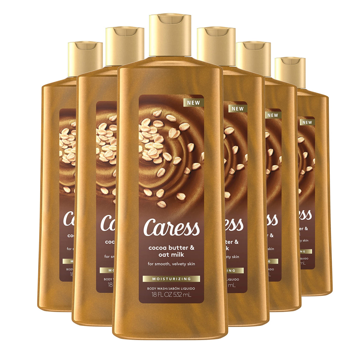 Caress bain coco-beurre-avoi-lait: hydratation immédiate après la douche.