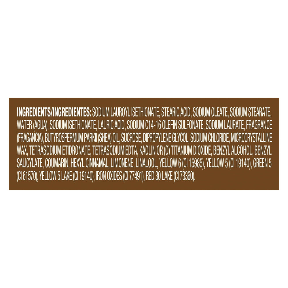 Caress Shea Butter Brown Sugar Beauty Bar lather image suggests gentle cleansing and rich aroma