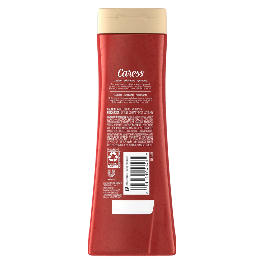 Caress texture soyeuse pour un lavage du corps agréable et mousse généreuse.