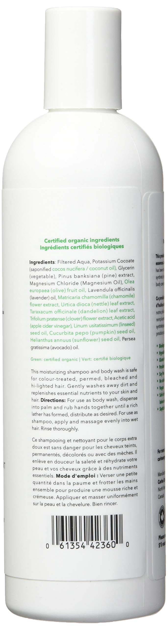 Carina Organics Lavande - emballage élégant, produit naturel pour cheveux et peau