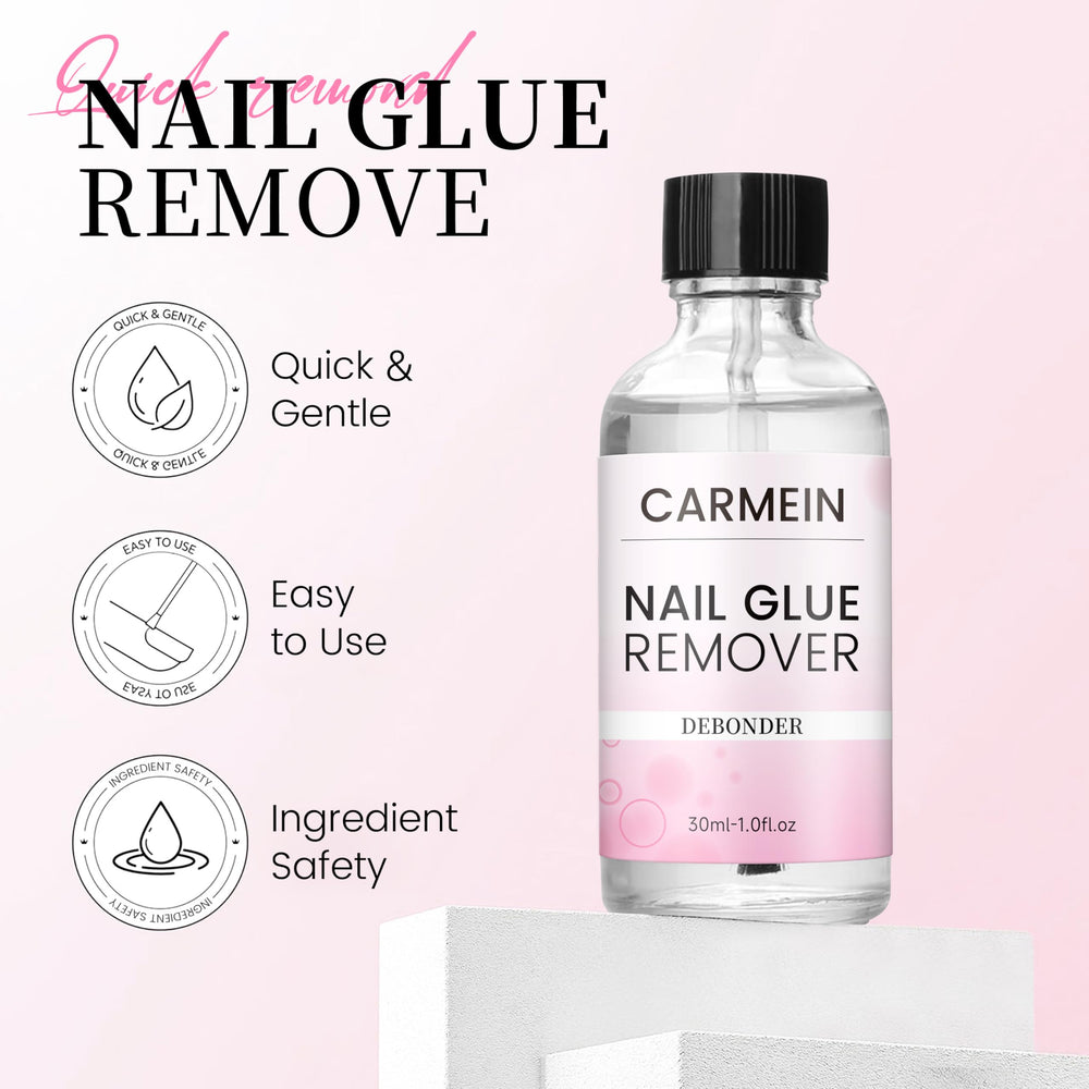 CARMEIN Dissolvant Colle Ongles – application précise pour éliminer les résidus adhésifs.