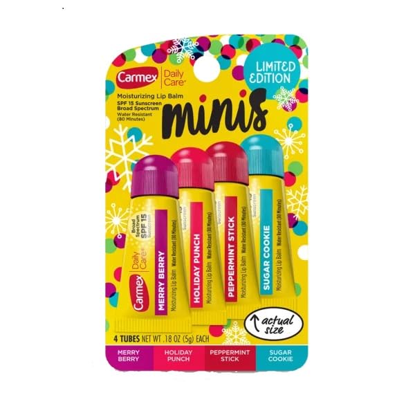 Carmex baume lèvres mini Merry Berry, hydratation rapide en déplacement.