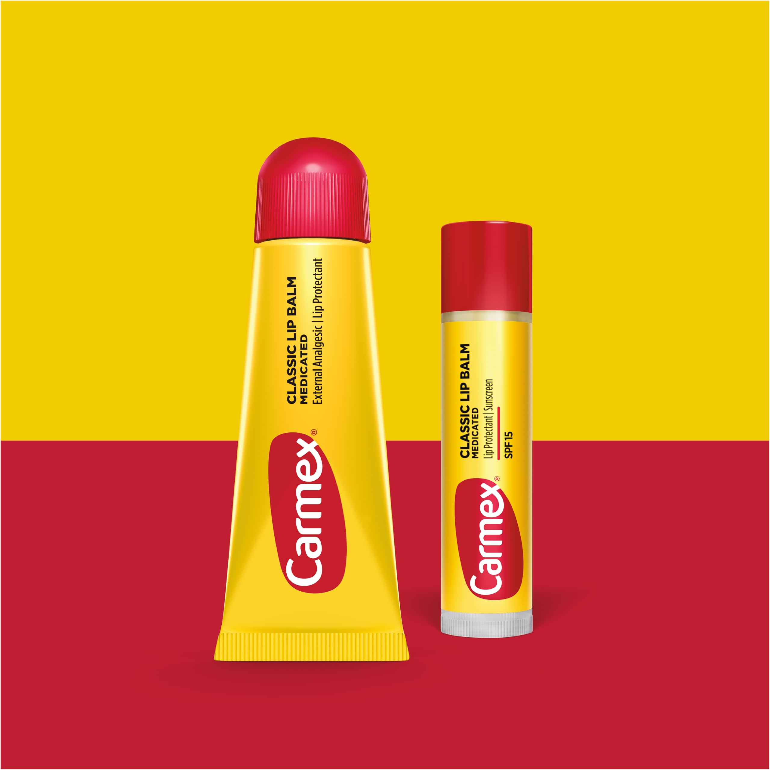 Baume à lèvres Carmex classique, tube hydratant au menthol pour soulagement rapide.