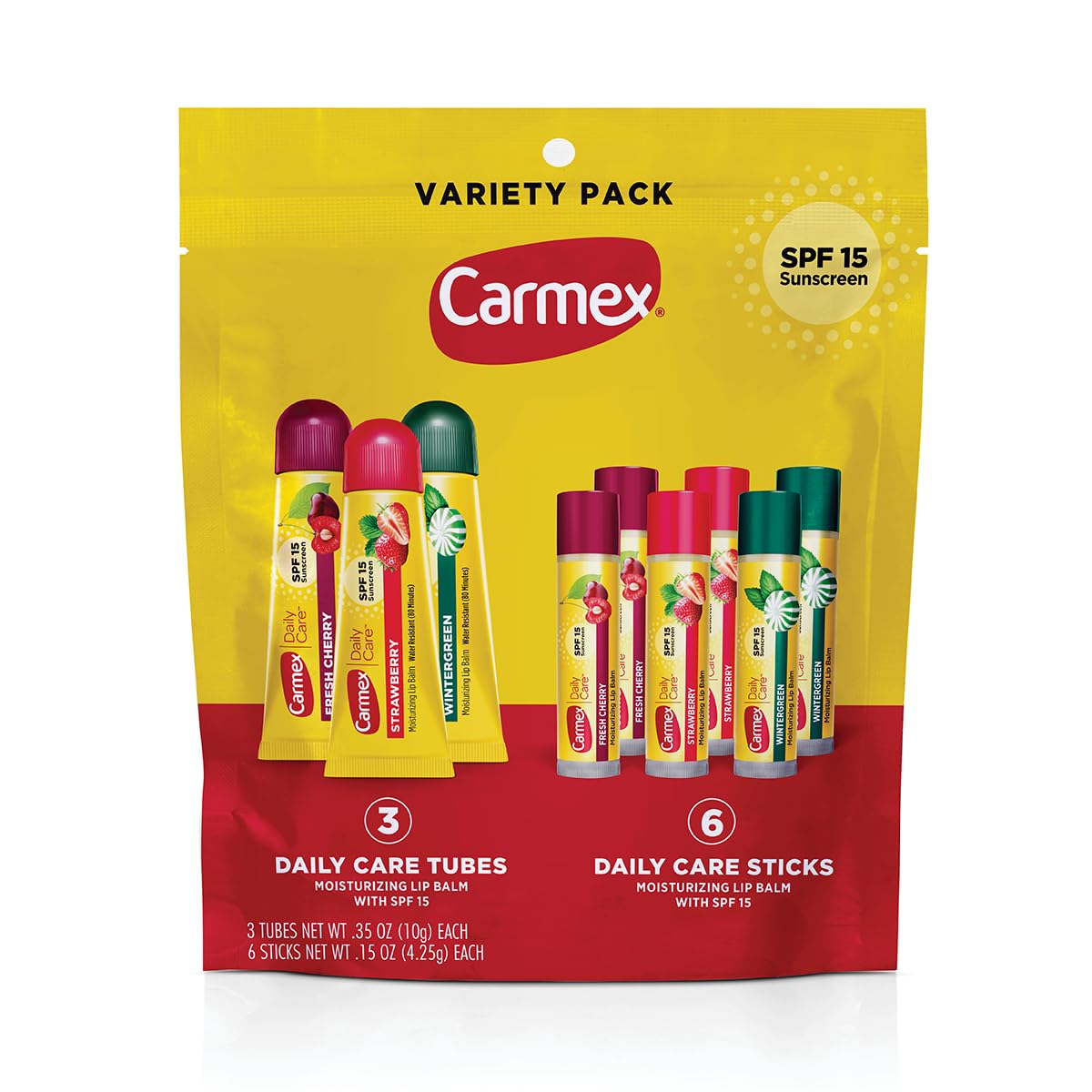 Carmex baume lèvres hydratant SPF15 en tube pour hydratation quotidienne
