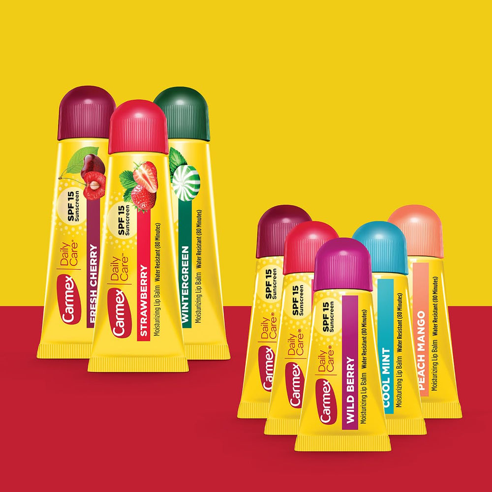 Carmex Soin Quotidien, tube SPF15 Gaulthérie, hydratation durable.
