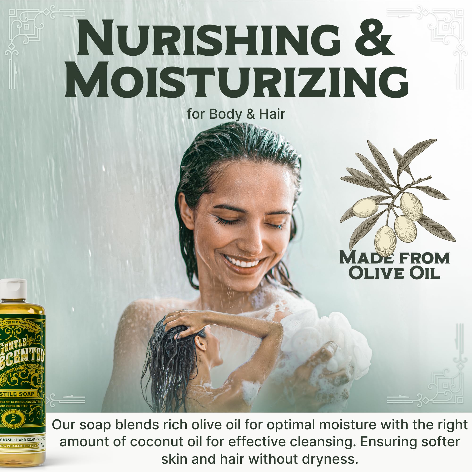 Huile d olive biologique dans le savon apporte douceur et hydratation.