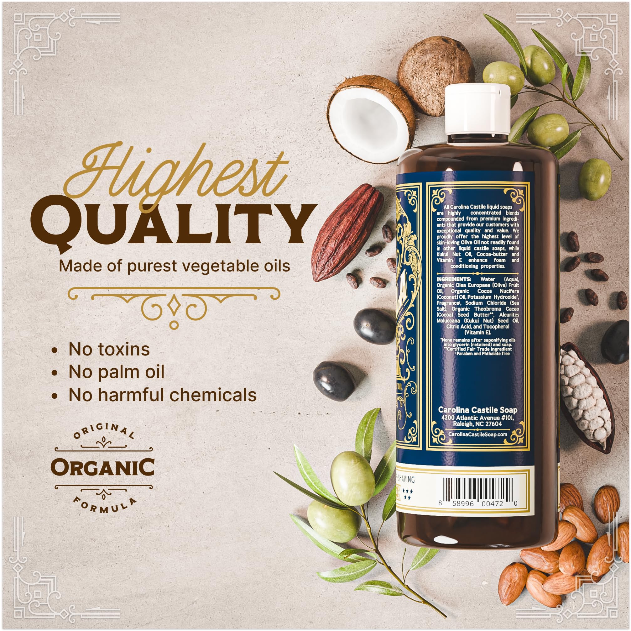 Carolina Castile Tobacco Vanilla, image-beurre-cacao, douceur hydratante grâce au cacao bio.