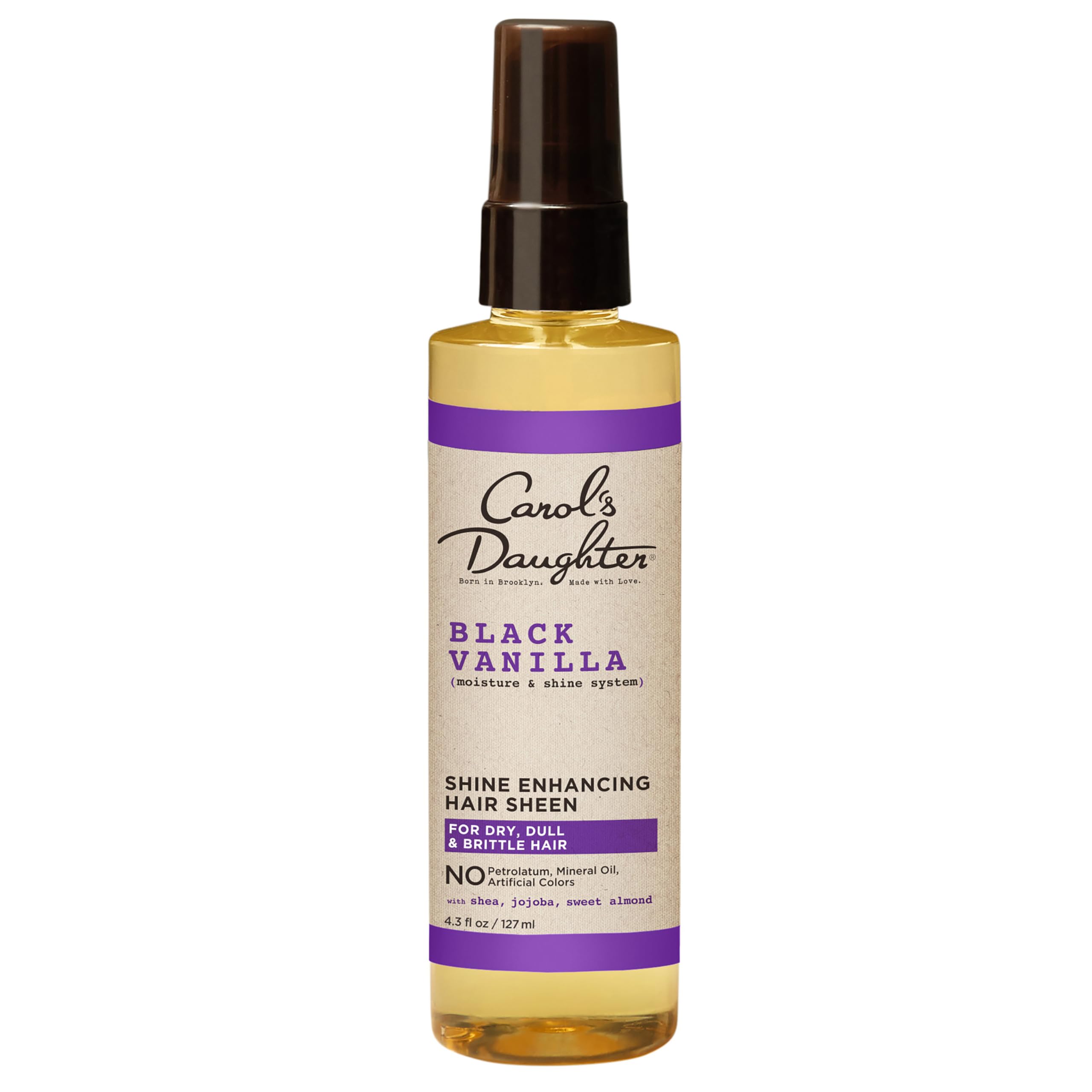 Carol's Daughter Black Vanilla Hair Sheen — pulvérisateur, brillance instantanée.