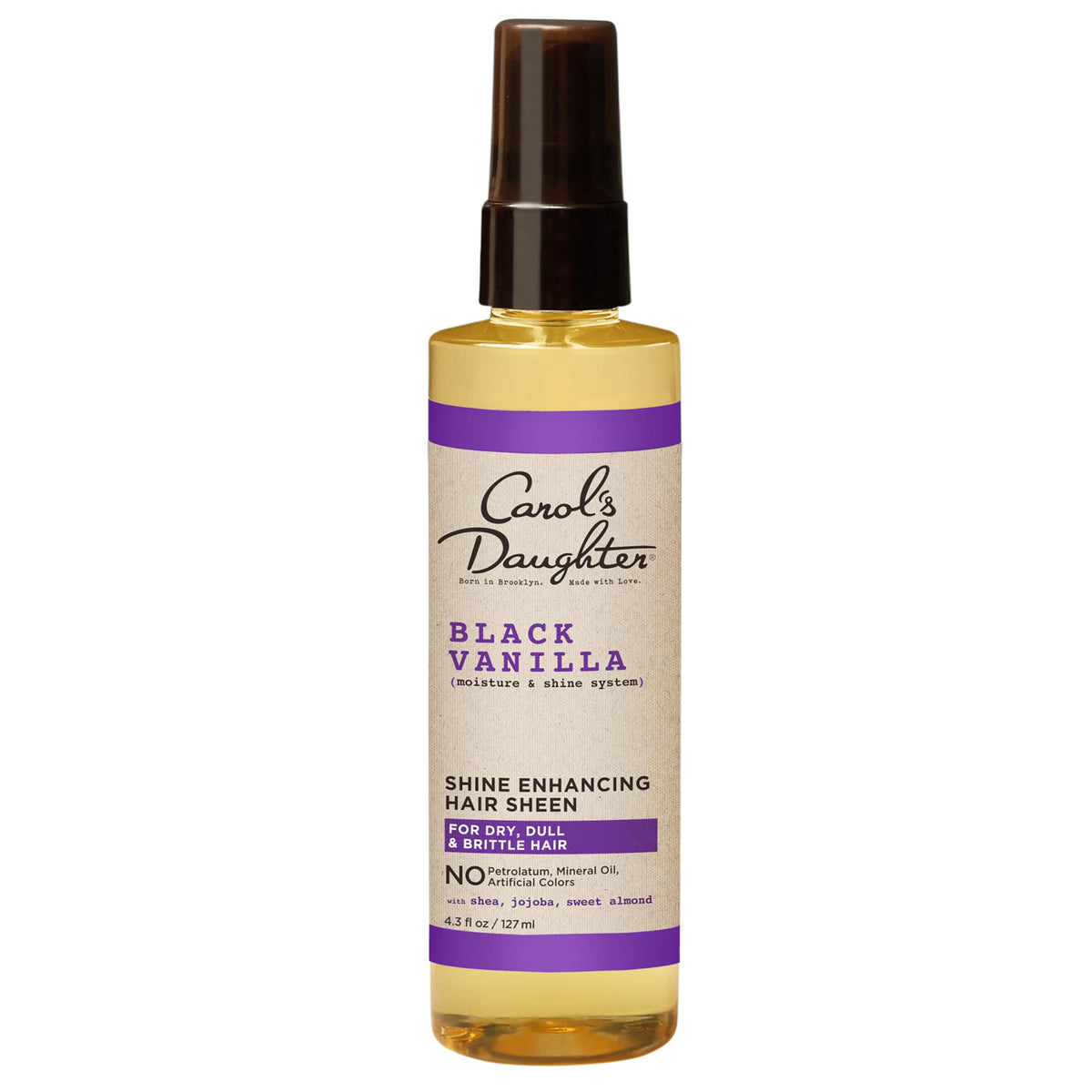 Carol's Daughter Black Vanilla Hair Sheen — pulvérisateur, brillance instantanée.