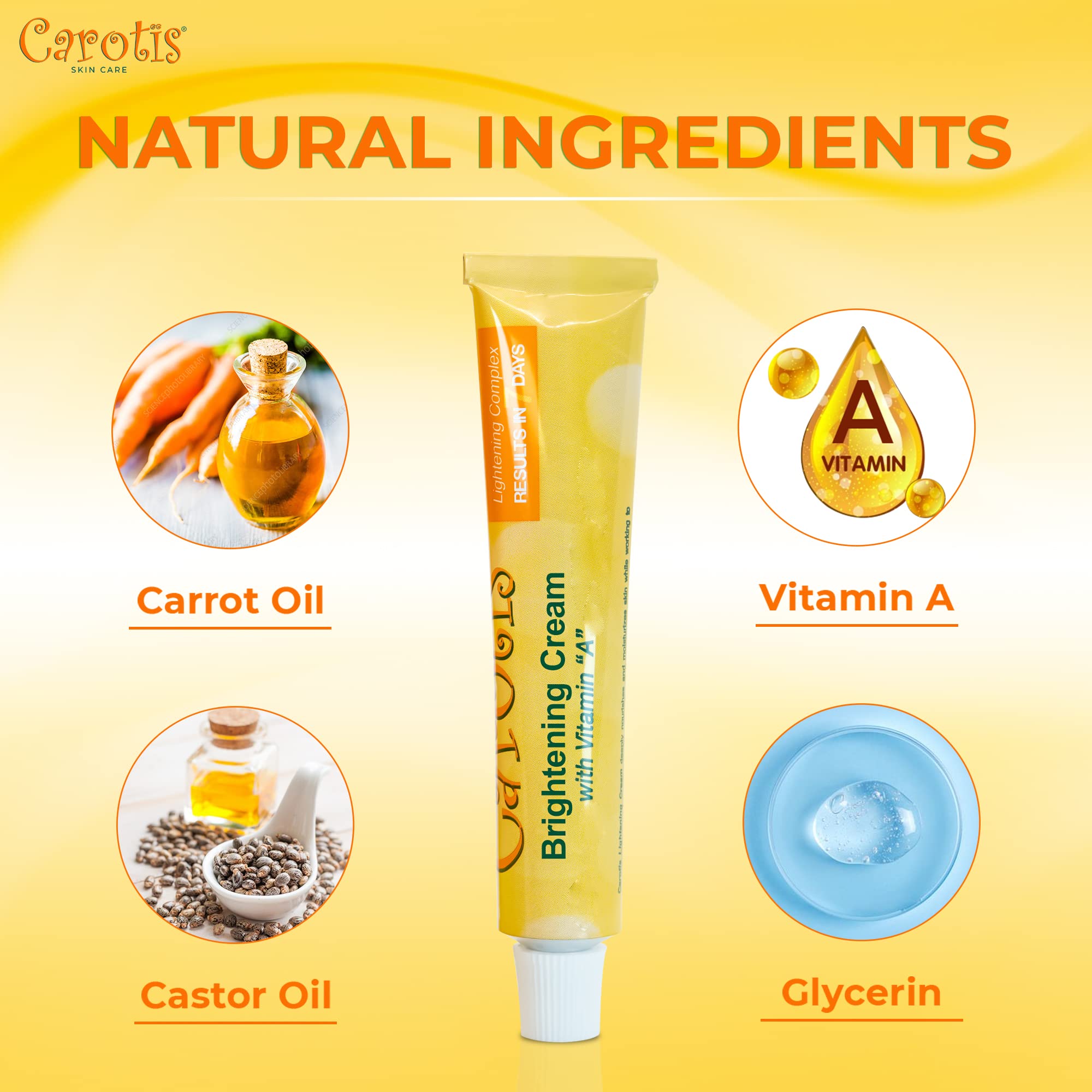 CAROTÏS Crème éclaircissante corps, teint uniforme et peau lumineuse.