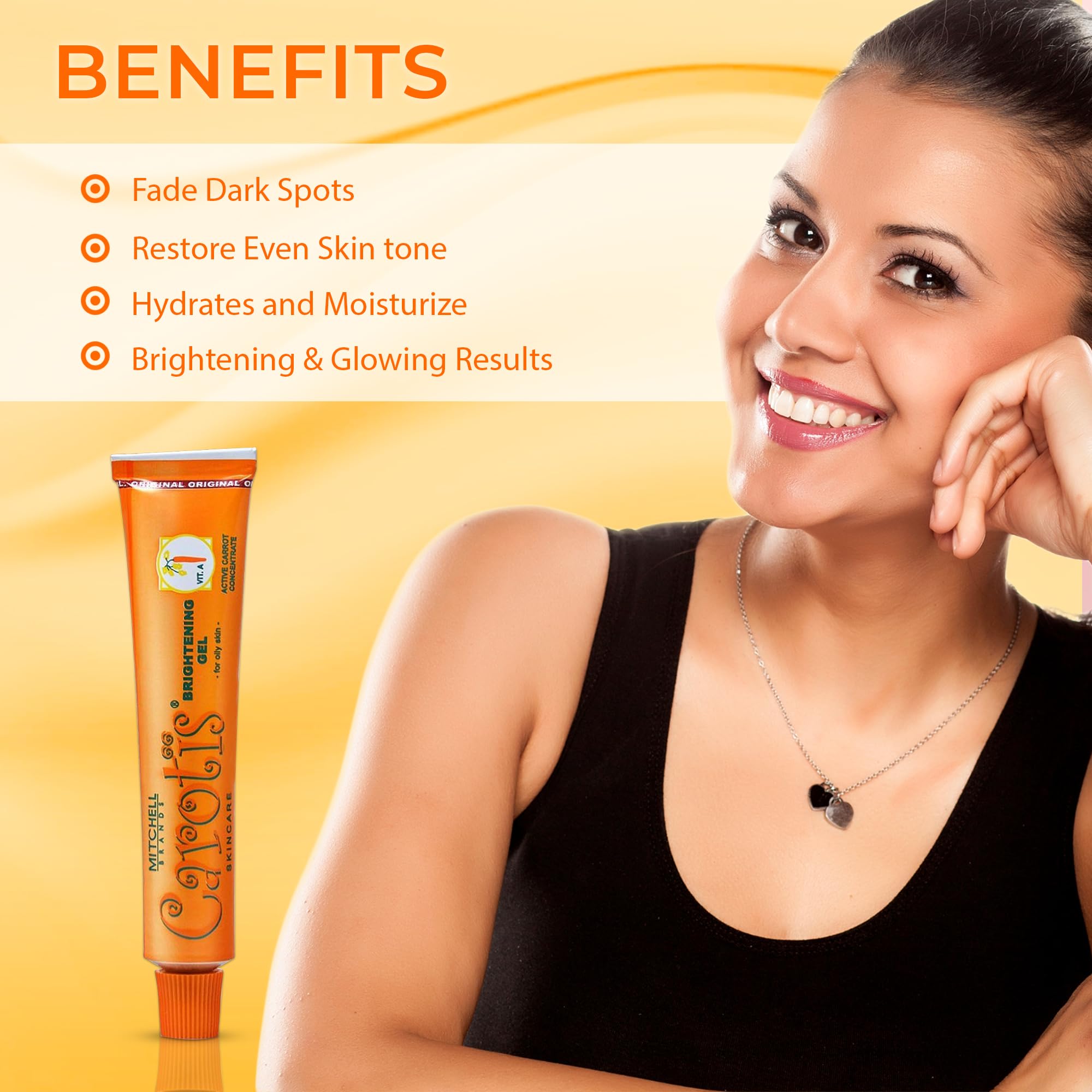 CAROTÏS Gel éclaircissant, soin nocturne, zone visage pour un teint plus homogène.
