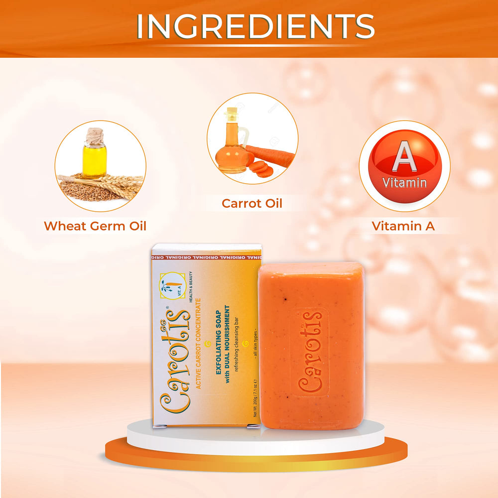 CAROTÏS grains exfoliants fins visibles pour exfolier en douceur.