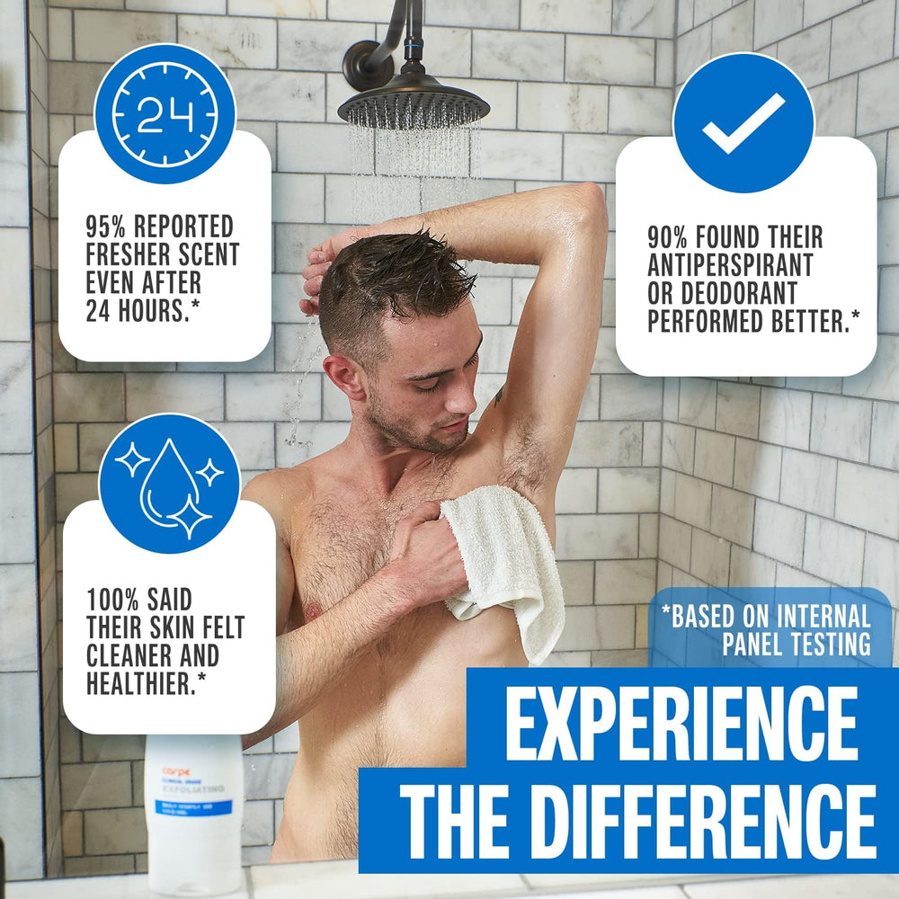Carpe gommage aisselles mousse riche prête à être rincée après massage.