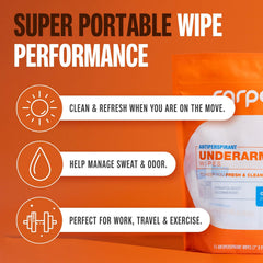 Sachet individuel Carpe lingette pour usage rapide et propre en déplacement.