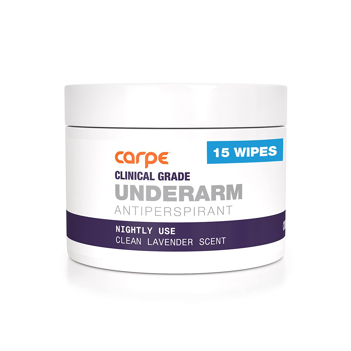 Lingettes Carpe anti-transpirant pour les aisselles offrant fraîcheur et réduction potentielle des traces.