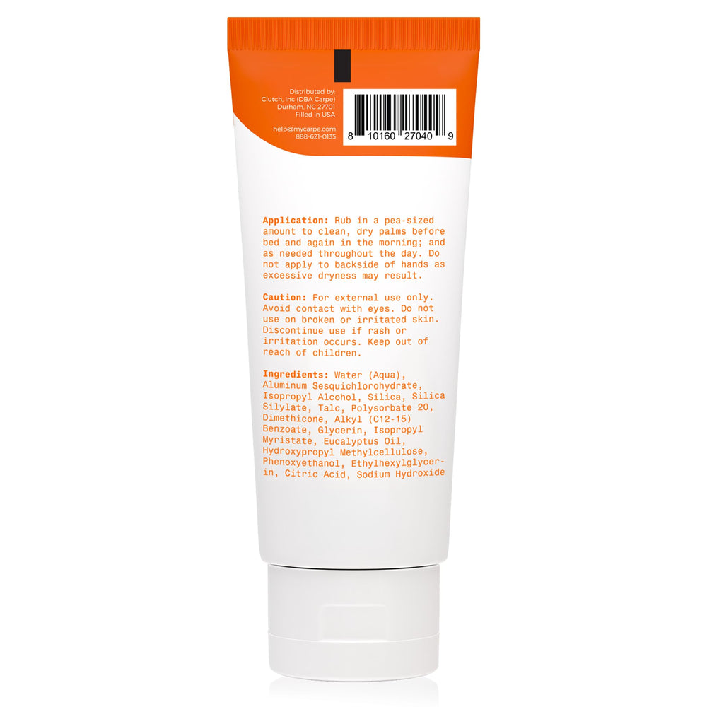 Carpe lotion absorbante mains, parfum eucalyptus frais et discret.