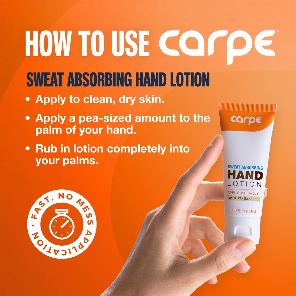 Mains sèches et confortables après utilisation avec Carpe Lotion