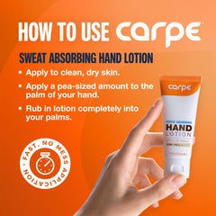 Mains sèches et confortables après utilisation avec Carpe Lotion
