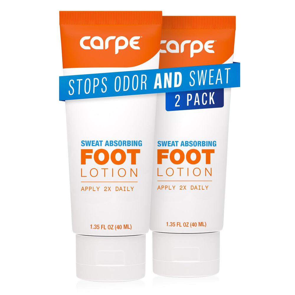 Carpe Lotion pieds absorbante: bouteille compacte pour routine quotidienne et pieds secs