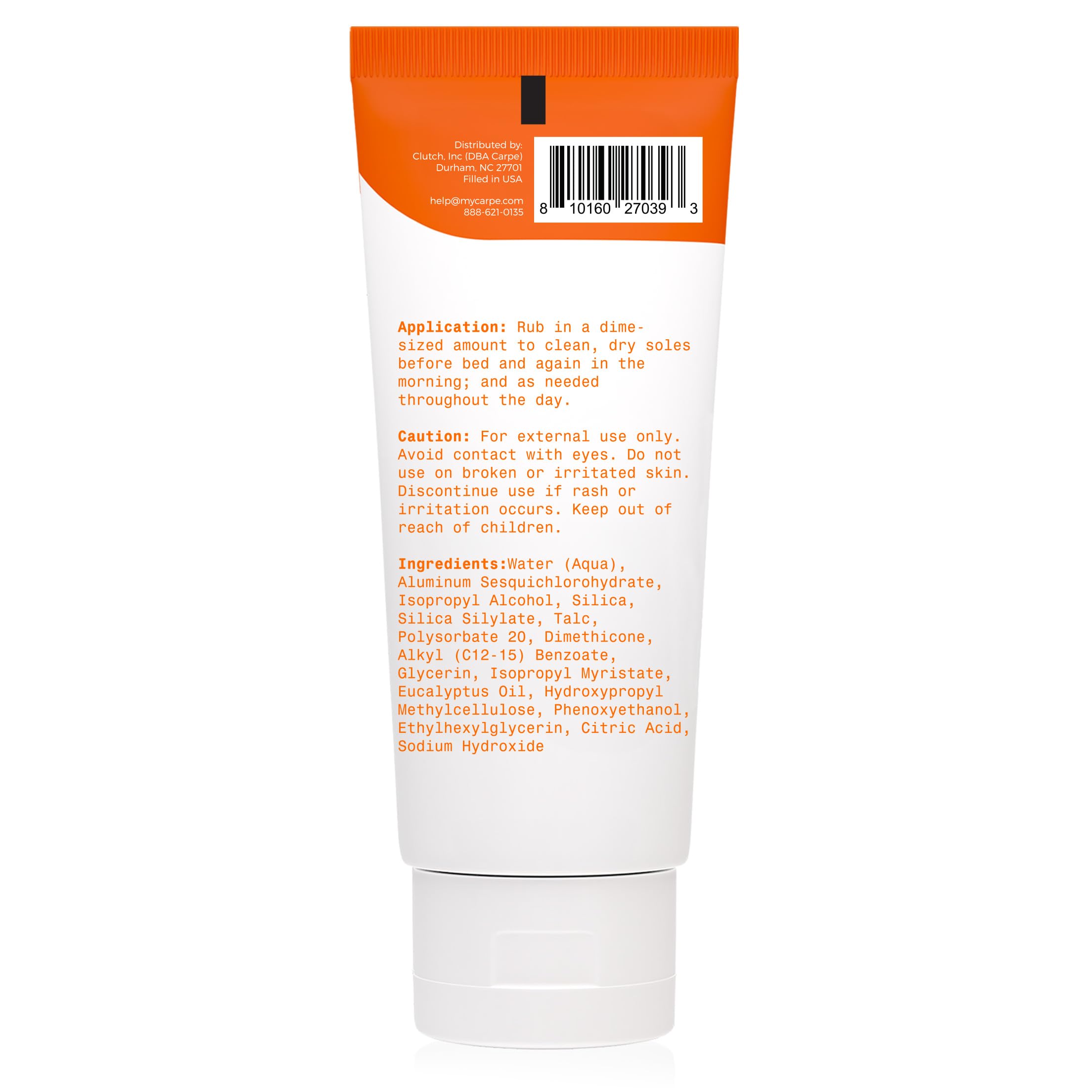 Carpe Lotion Pieds Fabriquée aux États-Unis, qualité et traçabilité élevées.
